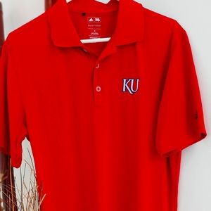 Adidas Puremotion Polo Shirt Kansas Jayhawks Medium